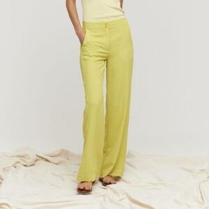 Aldo Martins Chartreuse Wide Leg Pants Size S